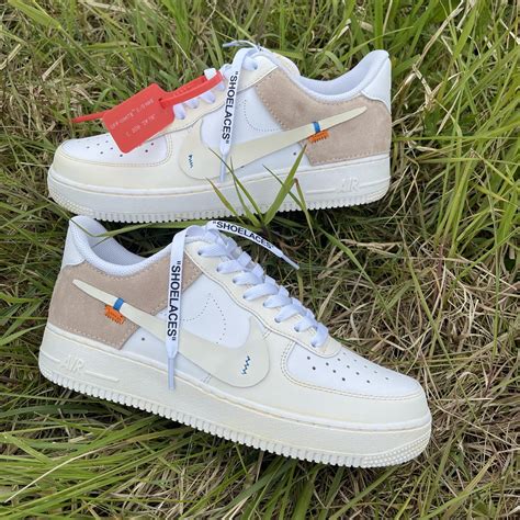 Custom AIR FORCE 1 - OFF WHITE vintage – tekinstore12