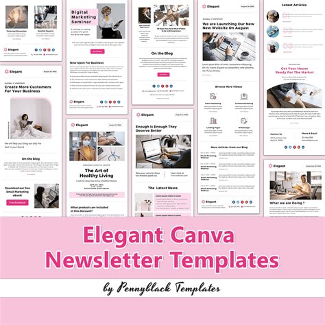 elegant canva newsletter templates masterbundles