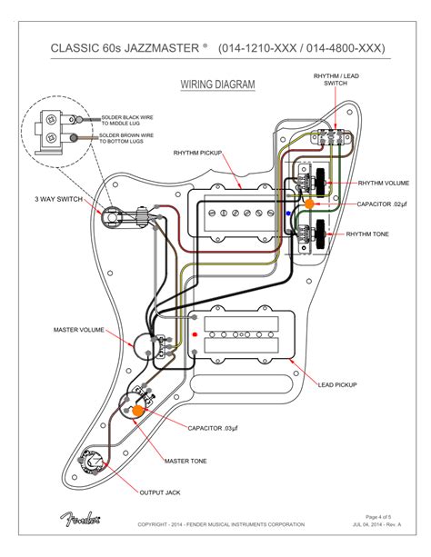 Jaguar Electric Guitar Diagram Sheet Jaguar Electric Guitar