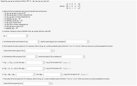 Solved Suppose A1 A2 A3 A4 And A5 Are Vectors In Chegg