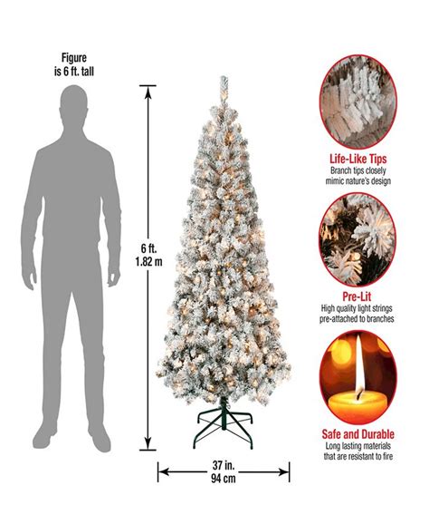 National Tree Company First Traditions 6 Acacia Flocked Tree With Clear Lights Macys