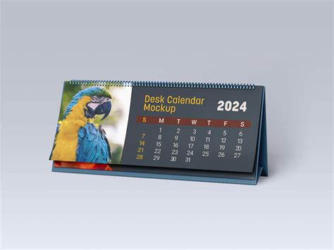 Free Landscape Desk Calendar Mockup 2024 PSD Set - Good Mockups