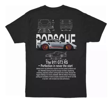 Playera Porsche 911 Gt3 Playera Negra Hombre Mujer Playeras Meses Sin