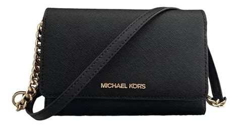 Bolsa Tiracolo Original Para Smartphone Michael Kors Cor Preta Couro