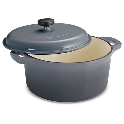 Tramontina 6 5 Qt Enameled Round Cast Iron Dutch Oven Gray