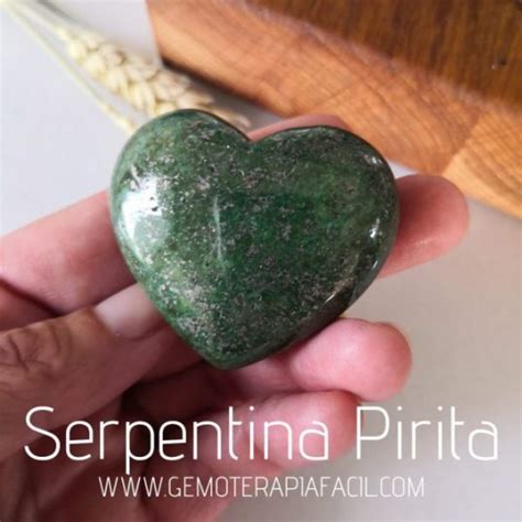 Serpentina y Pirita corazón Gemoterapia Fácil Tienda de minerales