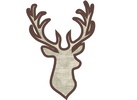 Buck Deer Head Silhouette Applique Machine Embroidery - Etsy