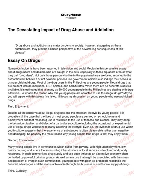 The Devastating Impact Of Drug Abuse And Addiction Pdf Substance