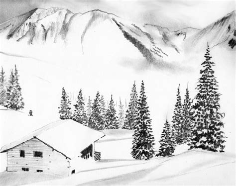 Apprenez à Dessiner Un Paysage De Neige Apprenez A