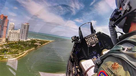 F-16 Over the Shoulder Cockpit View - Airshow over South Beach Miami ...