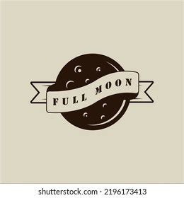 Full Moon Logo Vector Vintage Illustration Stock Vector (Royalty Free ...