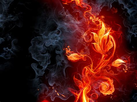 Black And Red Fire Background