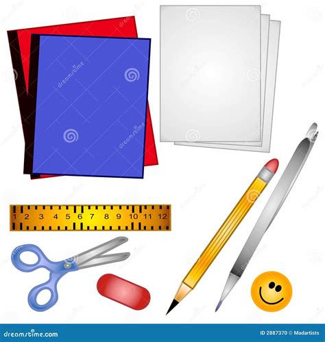 School Supplies Clip Art 2 Stock Photo - Image: 2887370