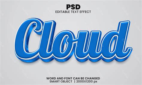 Cloud Text Effect Photoshop Premium Psd File