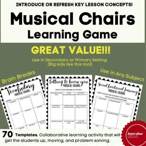 Musical Chairs Learning Game All Subjects Key Concepts Printable