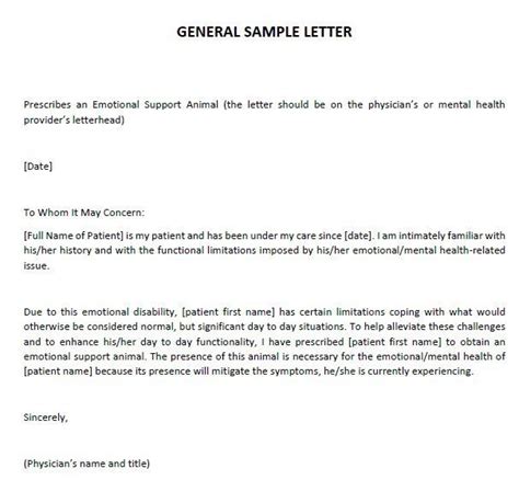 Letter For Therapy Pet