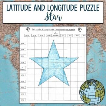 Latitude And Longitude Practice Puzzle Review Activity Star TPT