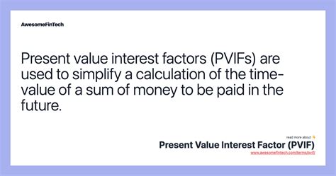 Present Value Interest Factor Pvif Awesomefintech Blog