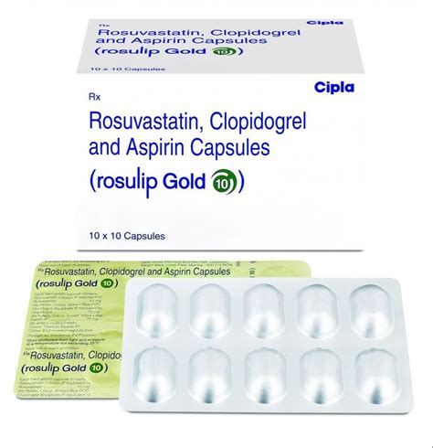 Rosulip Gold 10 Capsule Aspirin 75mg And Rosuvastatin 10mg And