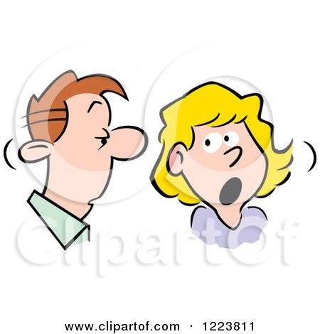 Clipart of a Man and Woman Talking over Shocking Gossip - Royalty Free ...