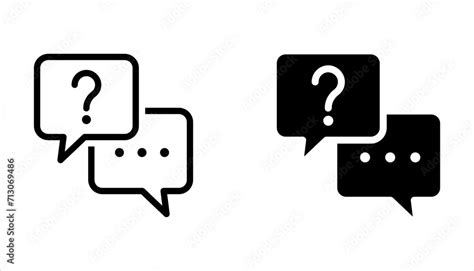 Question Mark Icon Set Bubble Question Icon Faq Questions Symbol On A White Background Stock