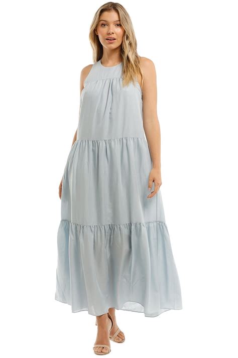 Yoke Tiered Dress In Arctic Blue By Witchery For Hire Glamcorner