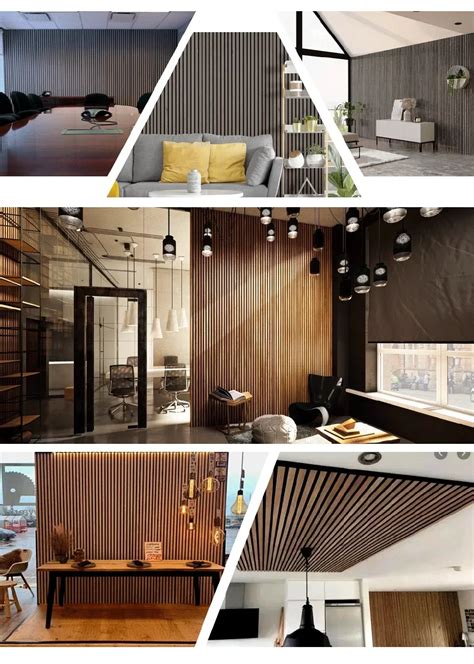 Wood Veneer Slat Wall Panels 3d Acoustic Panels For Interior Wall Decor