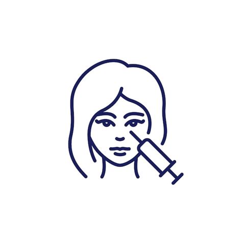 Premium Vector Mesotherapy Line Icon With Face Of A Girl