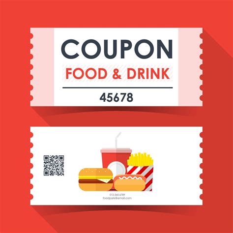 Coupon Food And Drink Ticket Card Element Template For Graphics Design