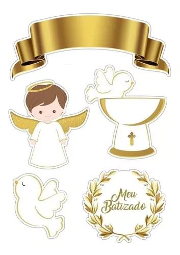 Topo De Bolo Topper Decora O Batizado Personalizado Mercadolivre