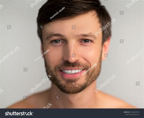 Shirtless Mature Man Smiling Camera Posing Stock Photo Shutterstock