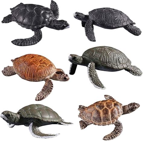 FLORMOON Figuritas De Tortuga 6 Piezas Realista mar océano Figuras