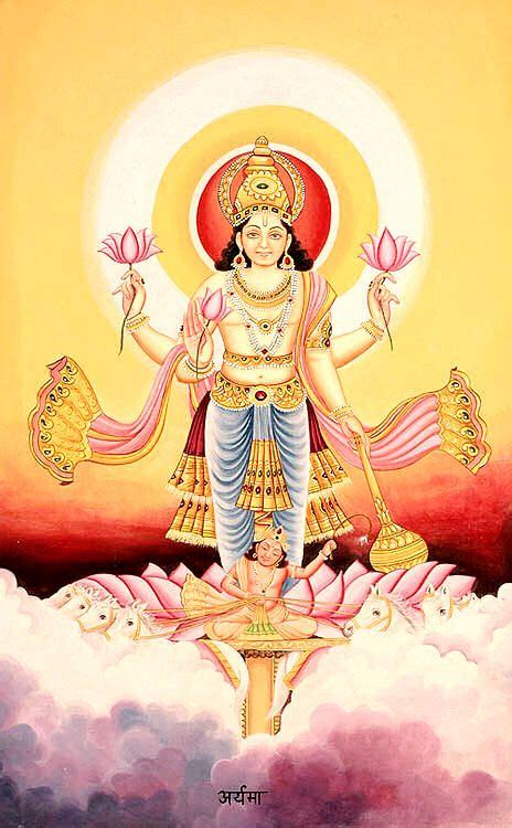 Shri Surya Aryama God Art Hindu Art Indian Gods