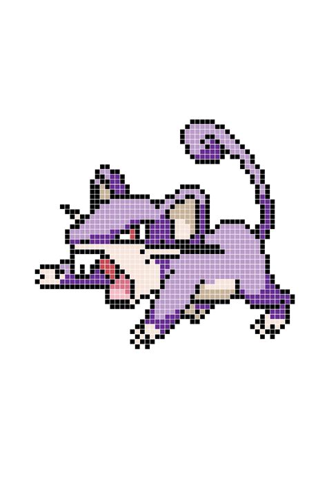 Pokemon Pixel Patterns For Fuse Beads Rattata Pokemon Cross Stitch