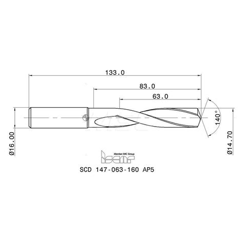 Iscar Jobber Length Drill Bit Mm Dia Deg Solid