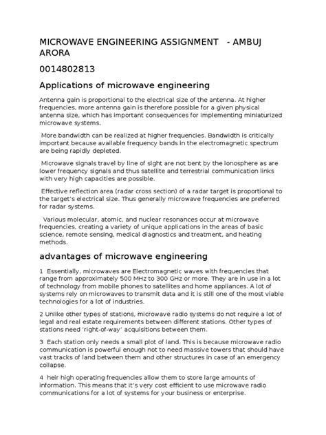 Applications of Microwave Engineering | PDF | Microwave | Radio