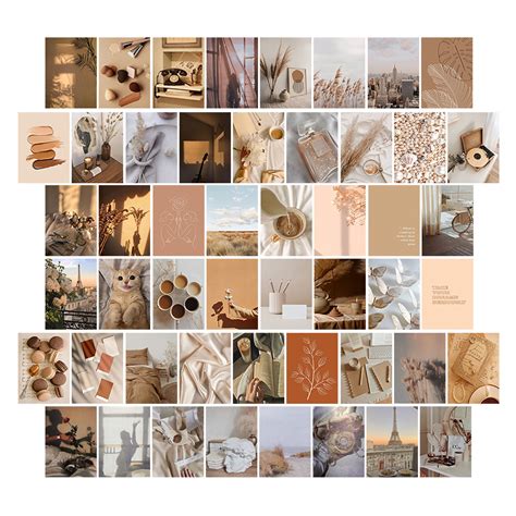 Pcs Beige Wall Collage Kit Aesthetic Pictures For X Cards Cream