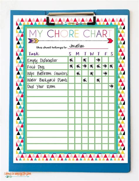 Free Printable Chore Charts For Kids Chore Chart Kids Chore Chart