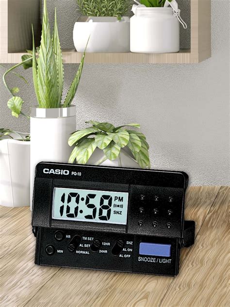 Casio Black Resin Beeper Sound Digital Table Alarm Clock Set Of 1