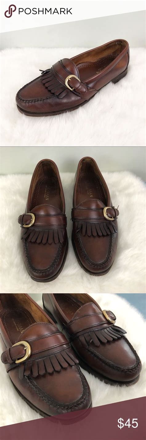 Cole Haan Brown Leather Loafers Gold Buckle Sz 11 Brown Leather Loafers Leather Loafers Cole