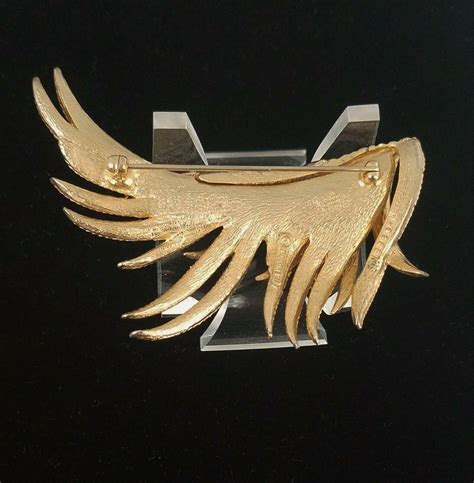 Vintage Signed Numbered Marcel Boucher Feather Brooch Pin Textured