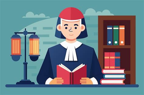 Una Persona Leyendo Un Libro De Leyes En Un Escritorio En Un Juzgado