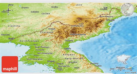 Physical Panoramic Map of North Korea