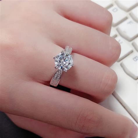 Carat Extremely White D Color Vvs Diamond Test Past Moissanite Ring