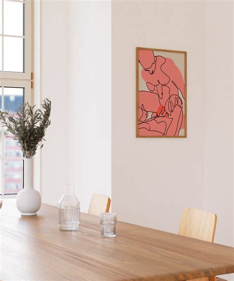 Abstract Gay Sex Wall Art Gay Art Print Nude Guys Men One Line Drawing Male Figure Sketch