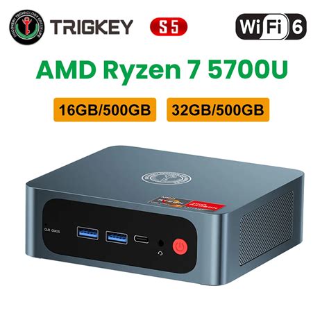 TRIGKEY S5 5700U Mini PC AMD Ryzen 5 S5 5800H DDR4 16GB 32GB SSD 500GB