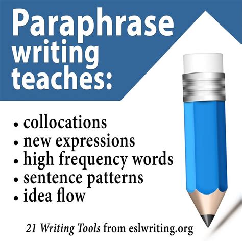 Teach Esl Writing Paraphrase Synonyms Eslwriting Org Worksheets