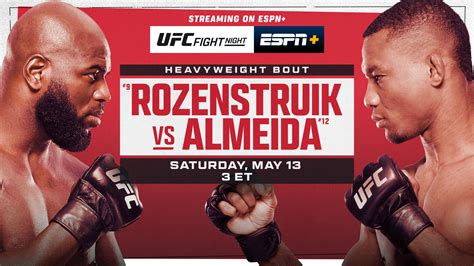 UFC Fight Night: Rozenstruik vs. Almeida Saturday, May 13, on ABC ...