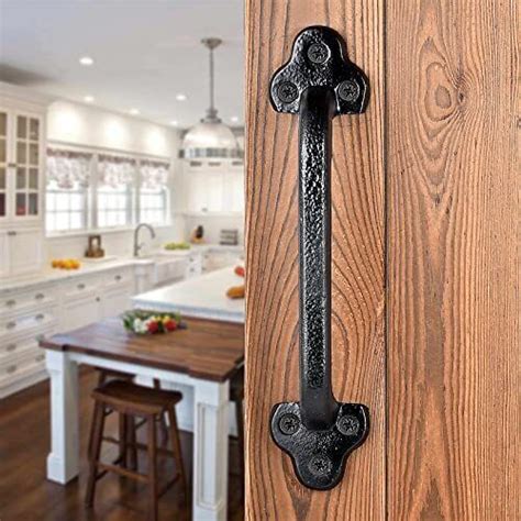 INIRET 2 Packs Rustic Gate Handle 9 Inch Cast Iron Sliding Barn Door