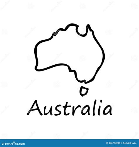 Icono Del Mapa De Australia Aislado En El Fondo Blanco Ilustraci N Del